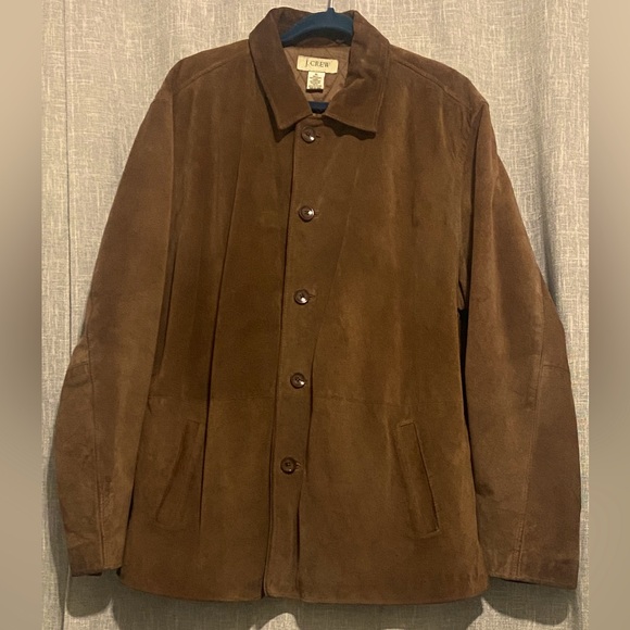 J. Crew Other - J. CREW Vintage Heavy Suede Leather Jacket/Coat Button Down-X-LARGE-in Brown